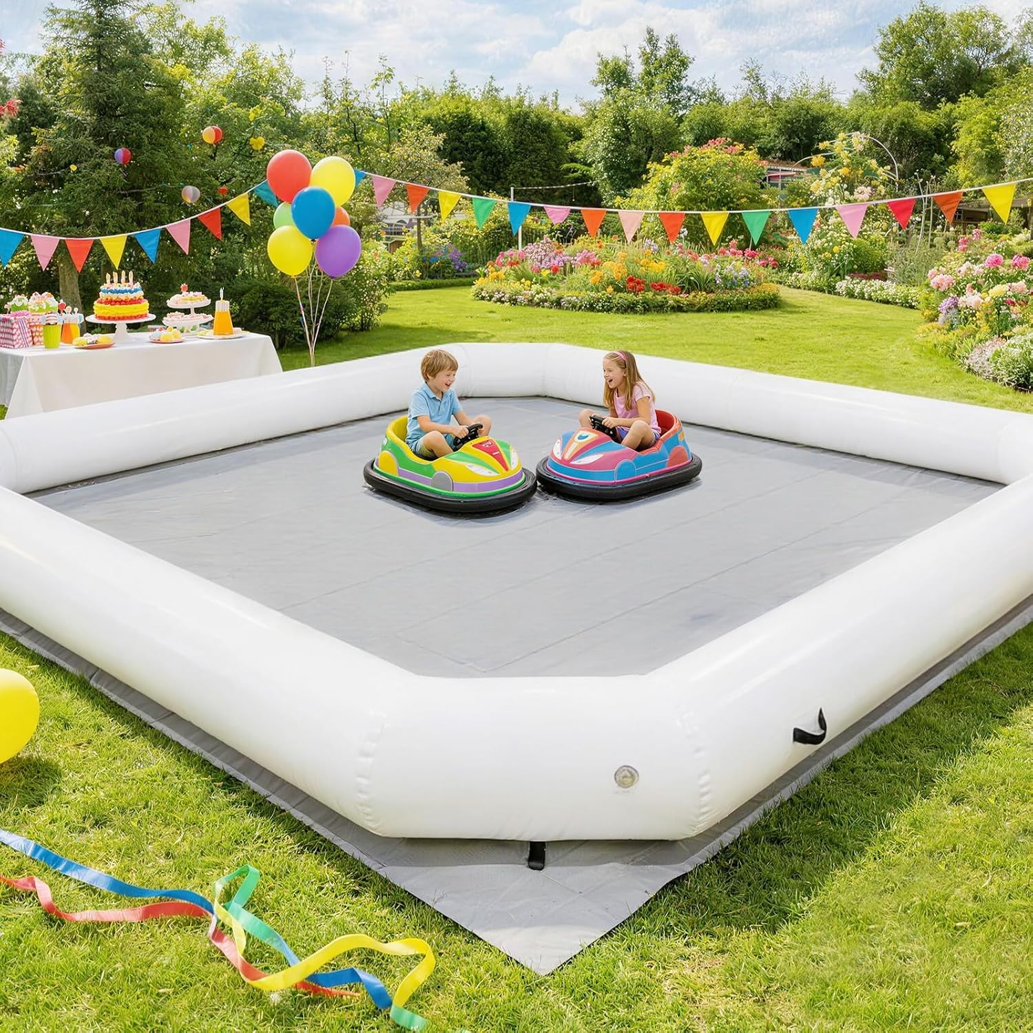 Commercial Inflatable Bumper Car Arena(12.4ft/3.8m) - Premium PVC Race Trac...