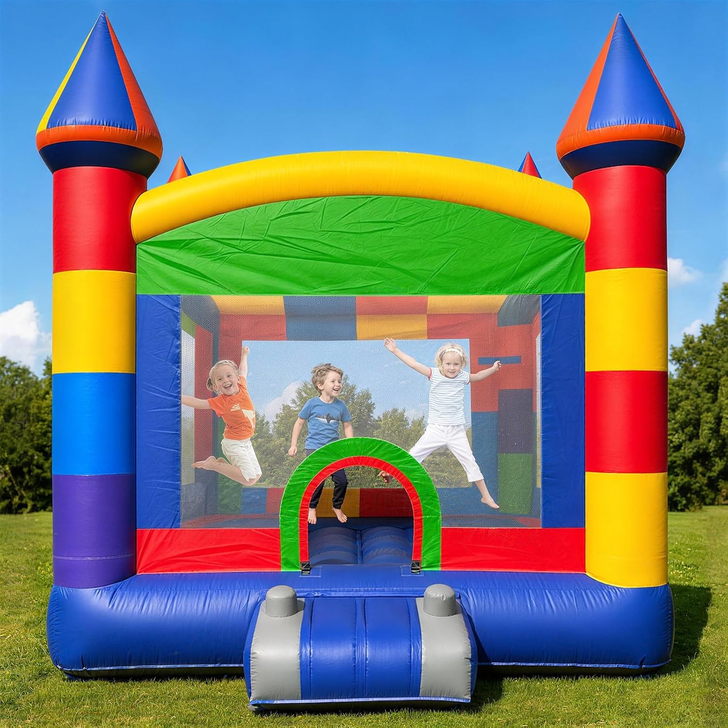 13'x12.5' Commercial Inflatable Bounce House, PVC Inflatable Bouncy Castle...